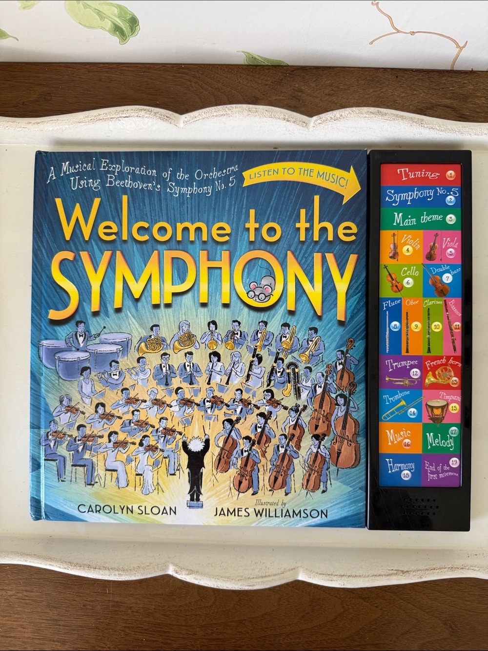 Welcome to the Symphony 19-Button Sound Panel Musical Book by Carolyn Sloan